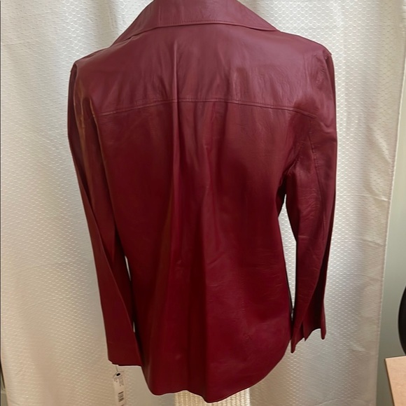 DKNY Red Leather Jacket - Picture 3 of 9